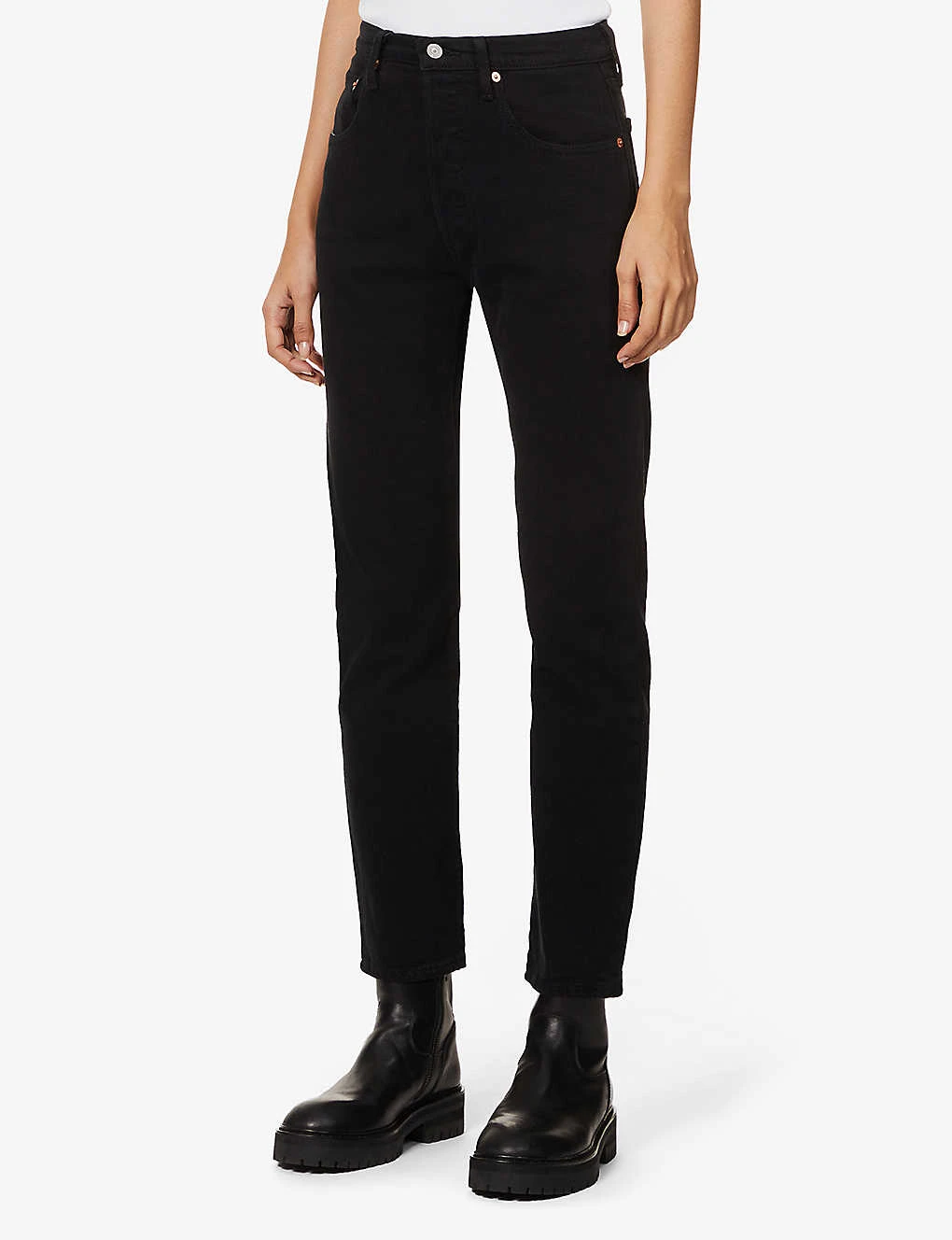 Levis 501 Cropped Straight High-rise Jeans - Image 3
