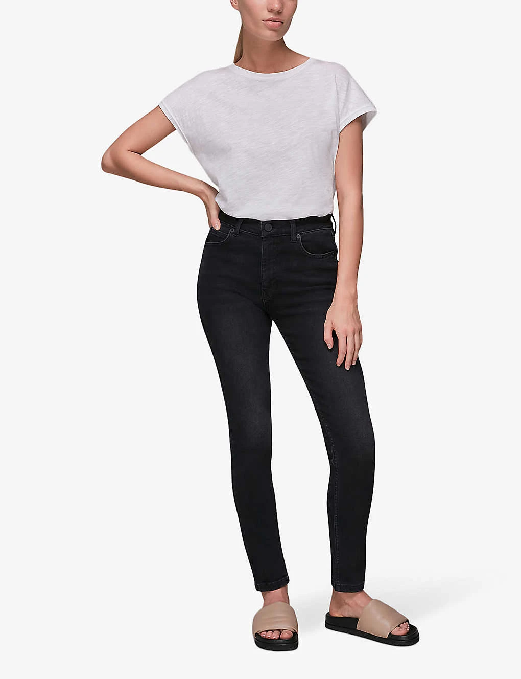 Whistles Sculpted High-rise Stretch-denim Jeans - Image 3