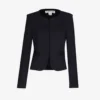 Whistles Collarless Slim Cotton Jacket