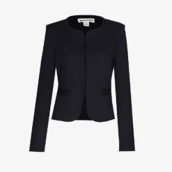 Whistles Collarless Slim Cotton Jacket