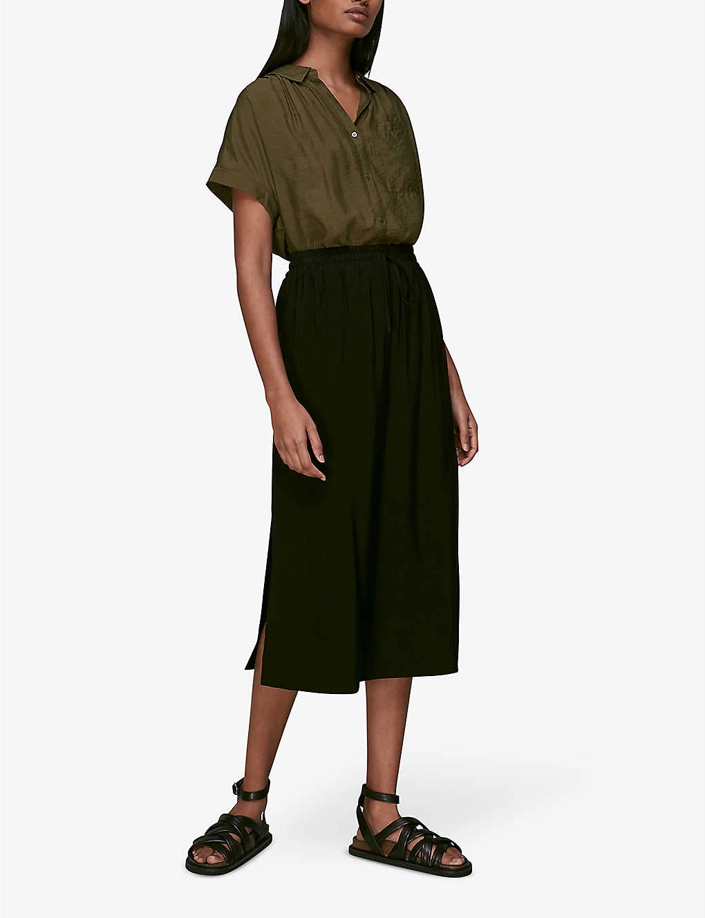 Whistles Nicola Short-sleeve Crepe Shirt - Image 2
