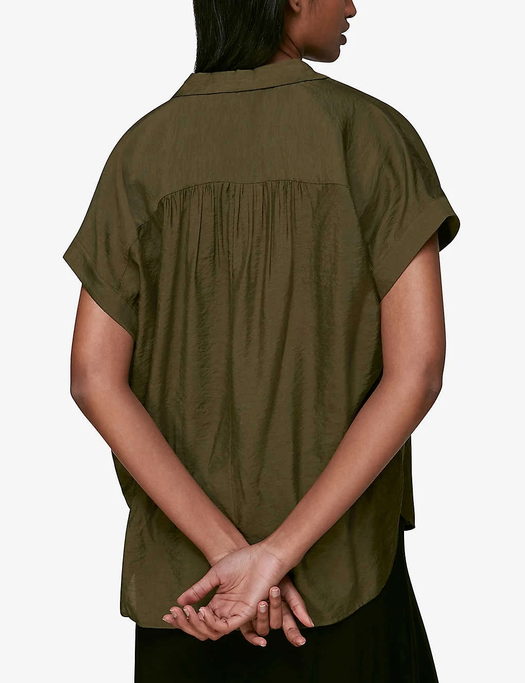 Whistles Nicola Short-sleeve Crepe Shirt - Image 3