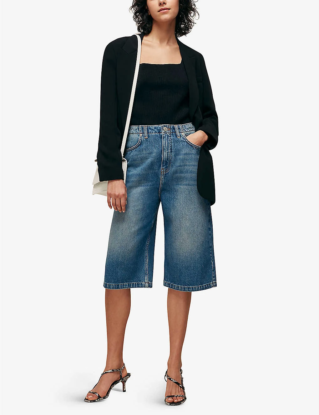 Whistles Wide-leg Denim Culottes - Image 2