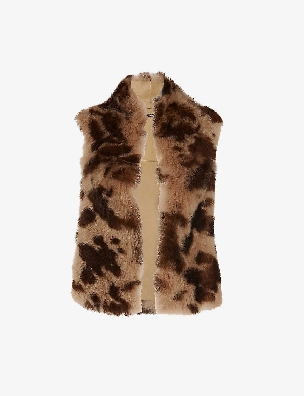Whistles Cow-print Sleeveless Shearling Gilet
