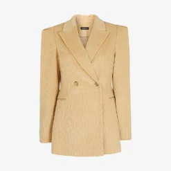 Whistles Suki Puff-shoulder Stretch-cotton Corduroy Blazer