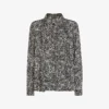 Whistles Animal-print Relaxed-fit Crepe Shirt