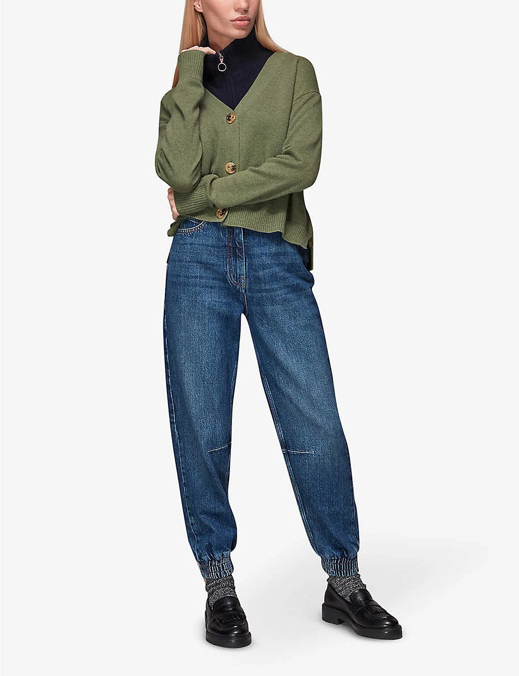 Whistles V-neck Long-sleeve Cashmere Cardigan - Image 2