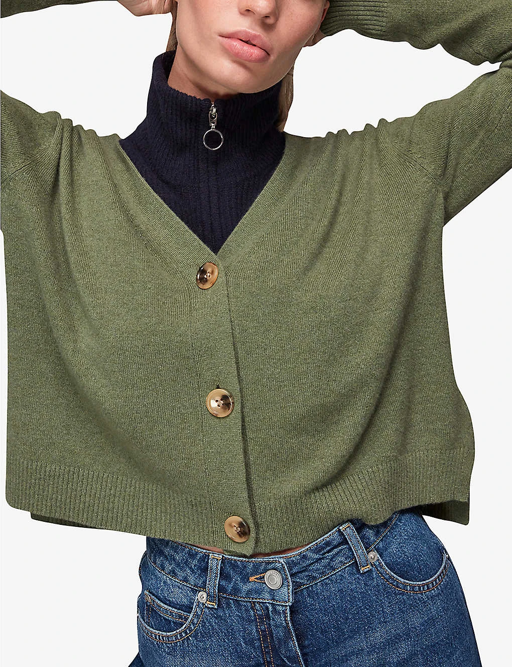 Whistles V-neck Long-sleeve Cashmere Cardigan - Image 3