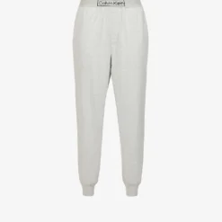 Calvin Klein Reimagined Logo-band Relaxed-fit Mid-rise Cotton And Recycled Polyester Blend Jogging Bottoms