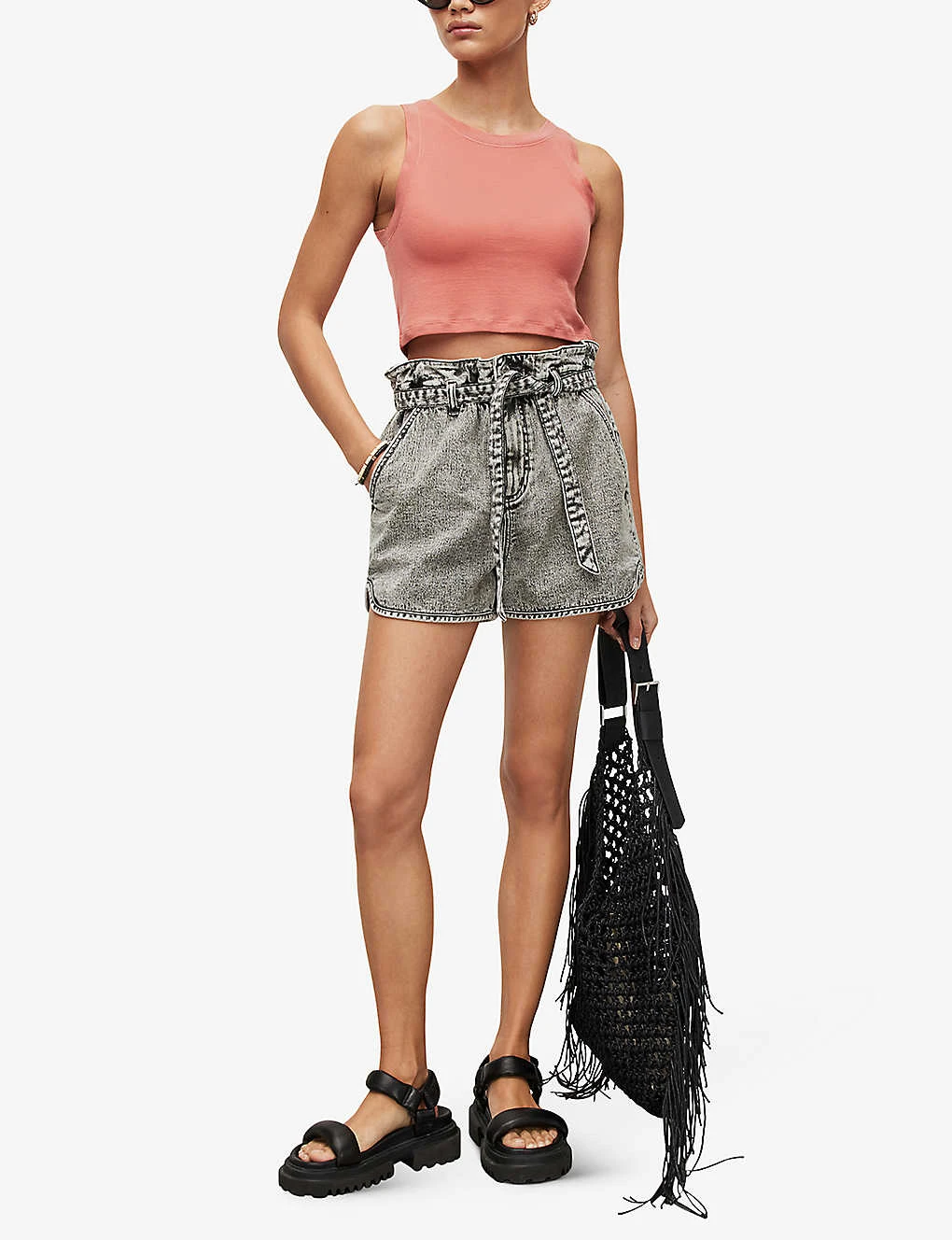 AllSaints Rina Cropped Woven Top - Image 2
