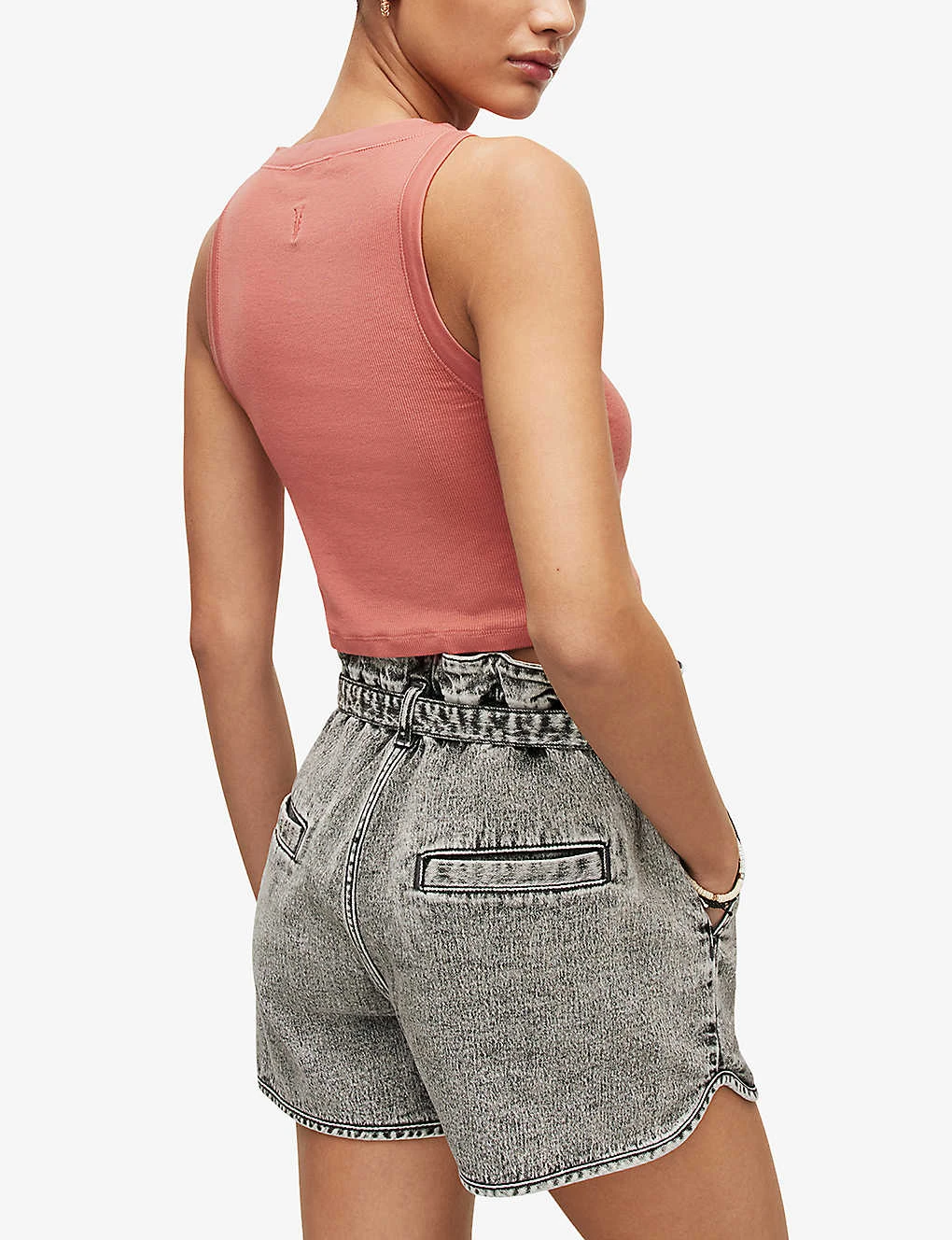 AllSaints Rina Cropped Woven Top - Image 4