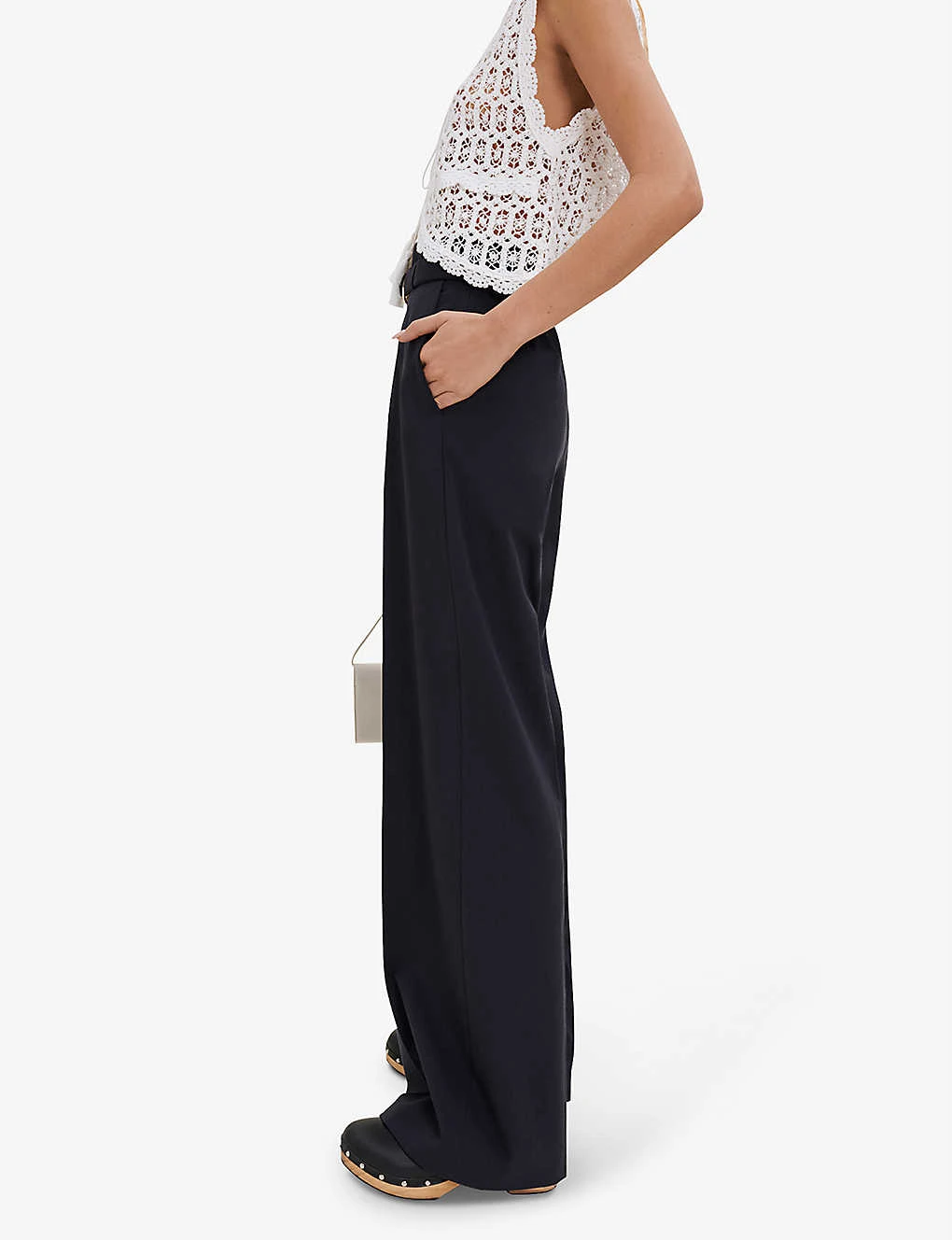 Maje Parcine Wide-leg High-rise Stretch-jersey Trousers - Image 2