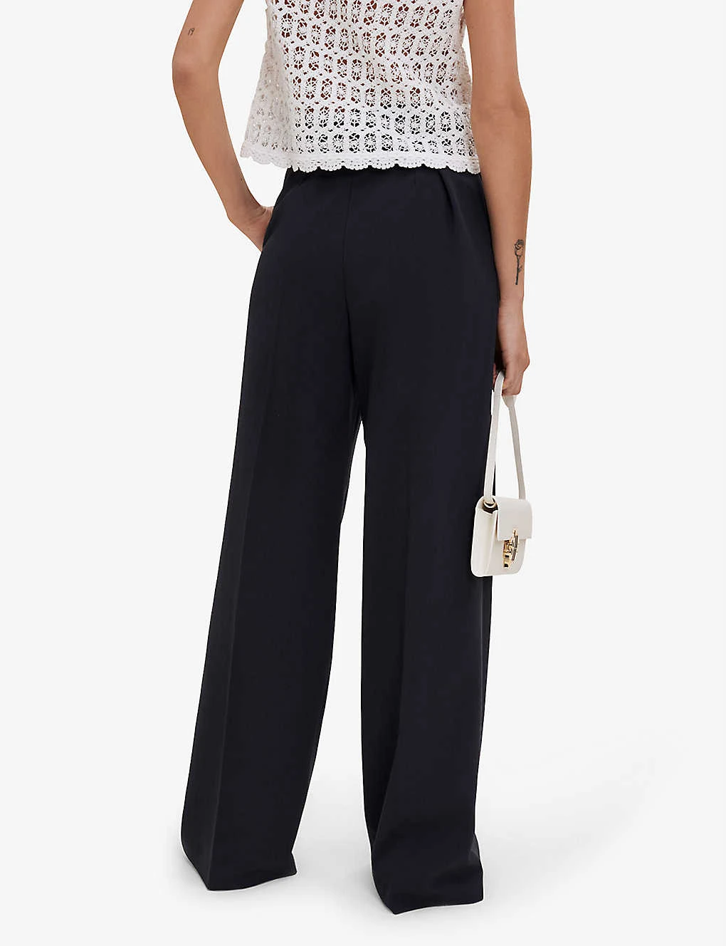 Maje Parcine Wide-leg High-rise Stretch-jersey Trousers - Image 3