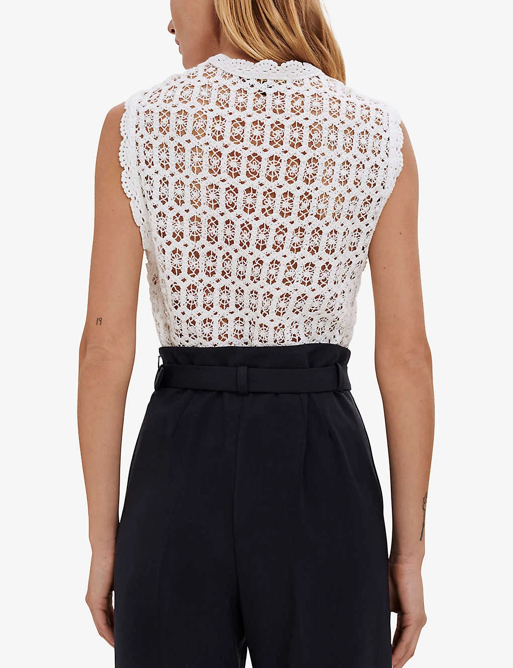 Maje Parcine Wide-leg High-rise Stretch-jersey Trousers - Image 5