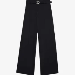 Maje Parcine Wide-leg High-rise Stretch-jersey Trousers