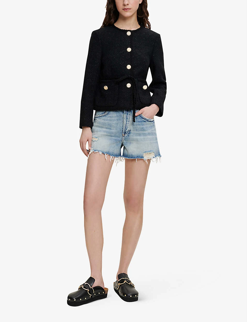 Maje Violette Metallic Tweed Jacket - Image 2