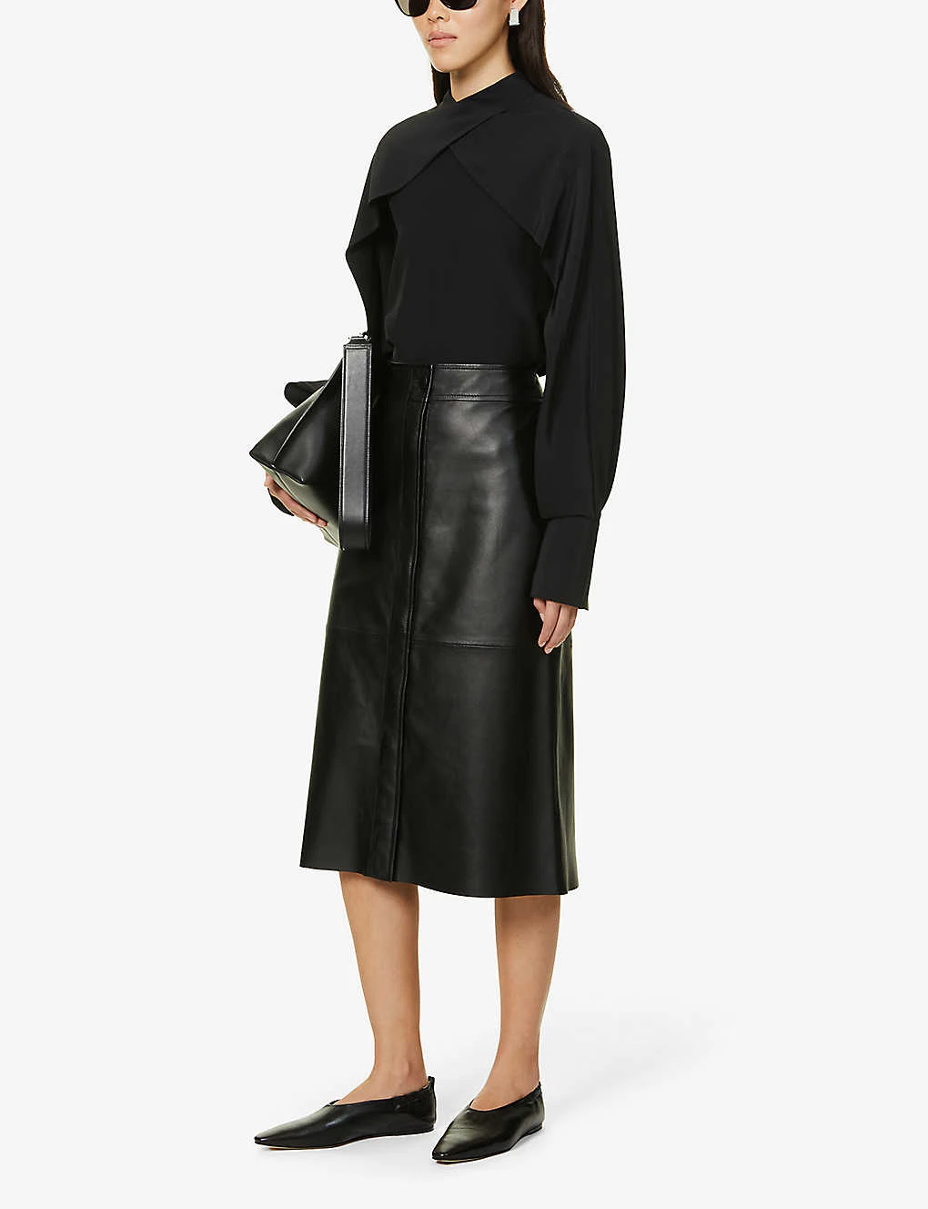 Joseph Bailie Asymmetric Pleated Silk Blouse - Image 2