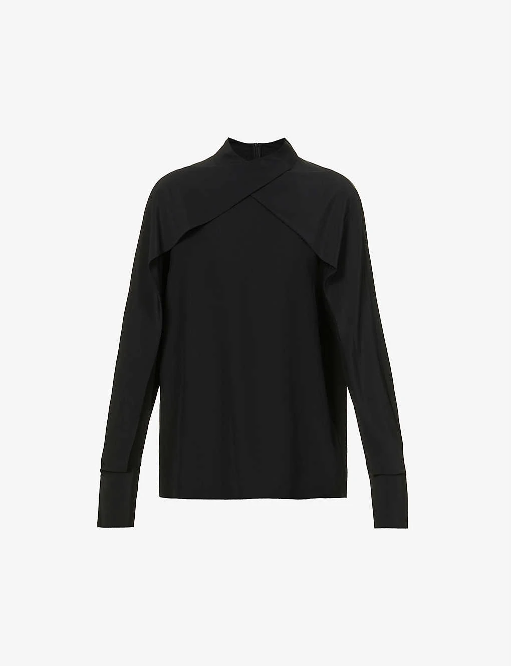 Joseph Bailie Asymmetric Pleated Silk Blouse