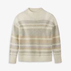 Striped Funnel-neck Wool-knit Jumper