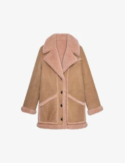 Zadig & Voltaire Laury Oversized-collar Shearling-lined Leather Coat