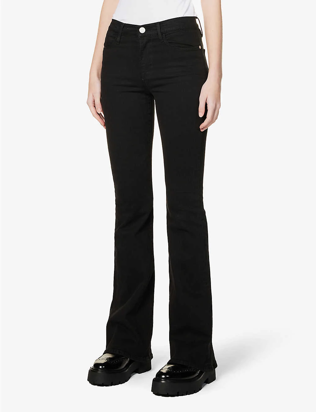 FRAME Le High Flare Flared High-rise Stretch-denim Jeans - Image 3