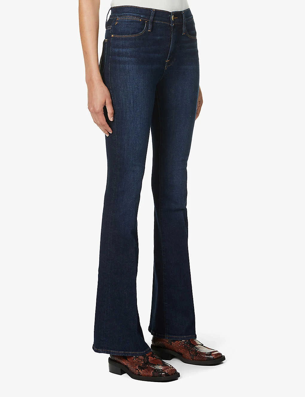 FRAME Le High Flare High-rise Stretch-denim Jeans - Image 3