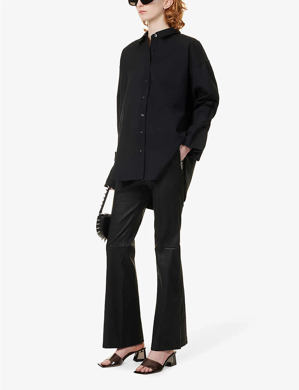 GOOD AMERICAN Tabbed-cuff Loose-fit Cotton-blend Shirt - Image 2