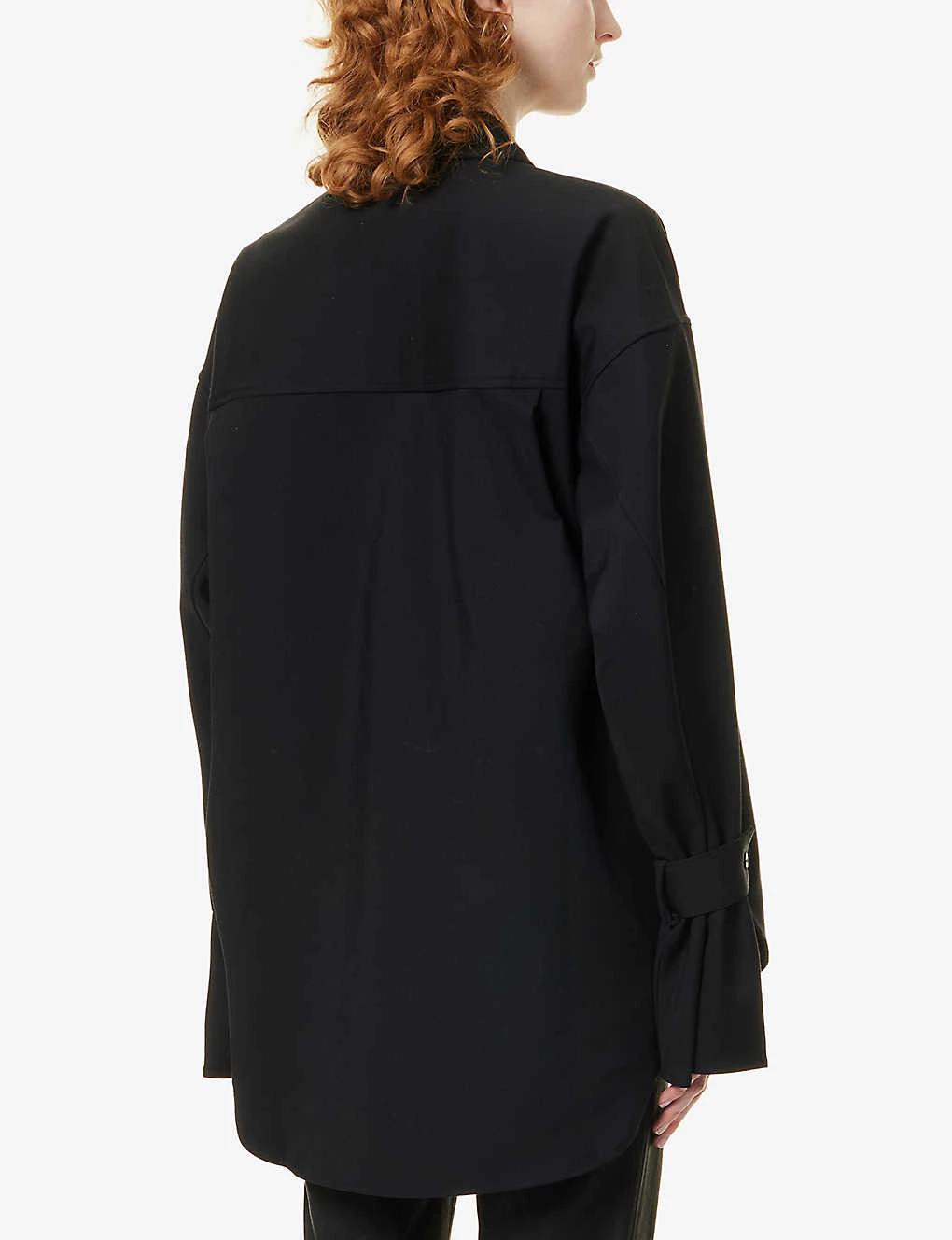 GOOD AMERICAN Tabbed-cuff Loose-fit Cotton-blend Shirt - Image 4