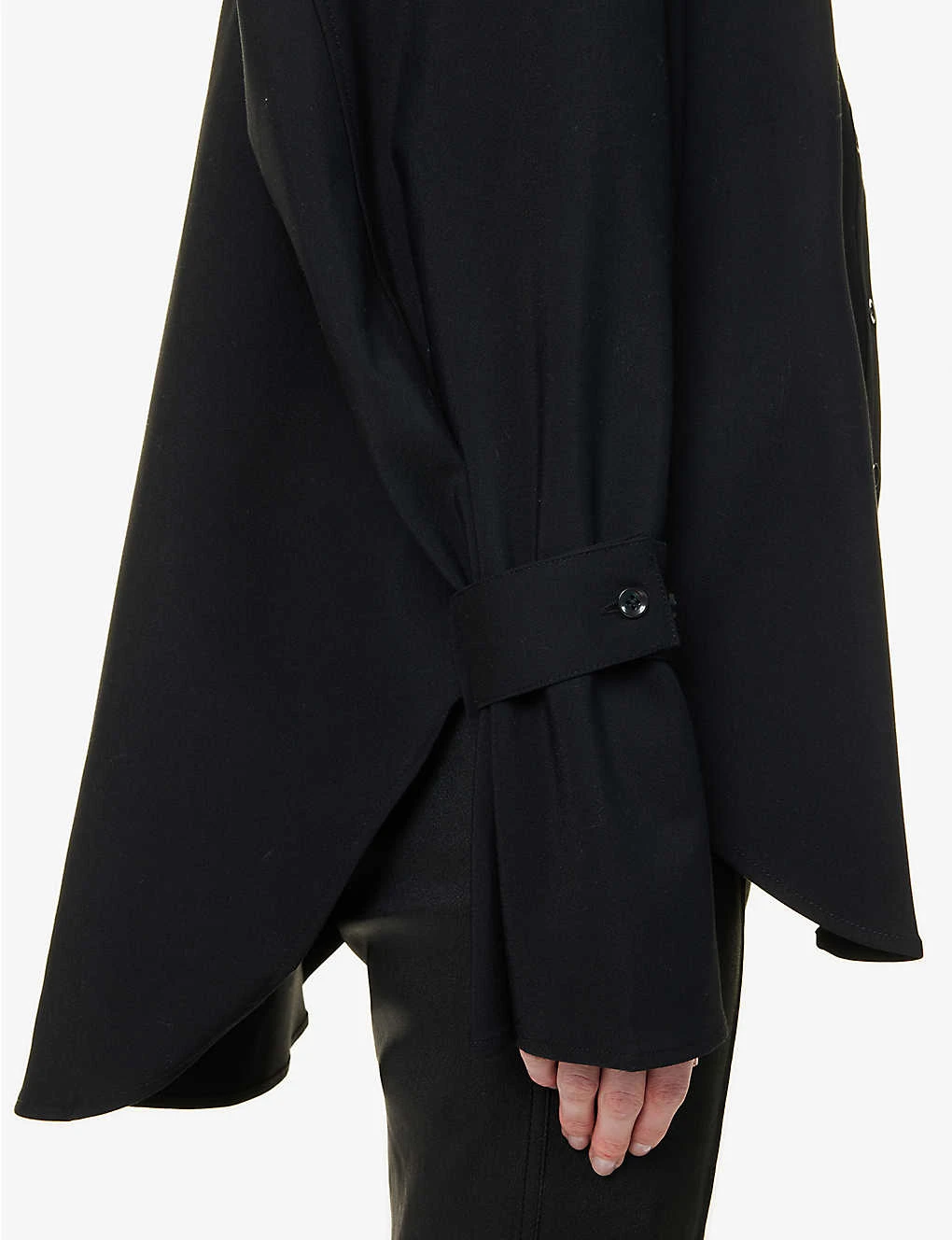 GOOD AMERICAN Tabbed-cuff Loose-fit Cotton-blend Shirt - Image 5