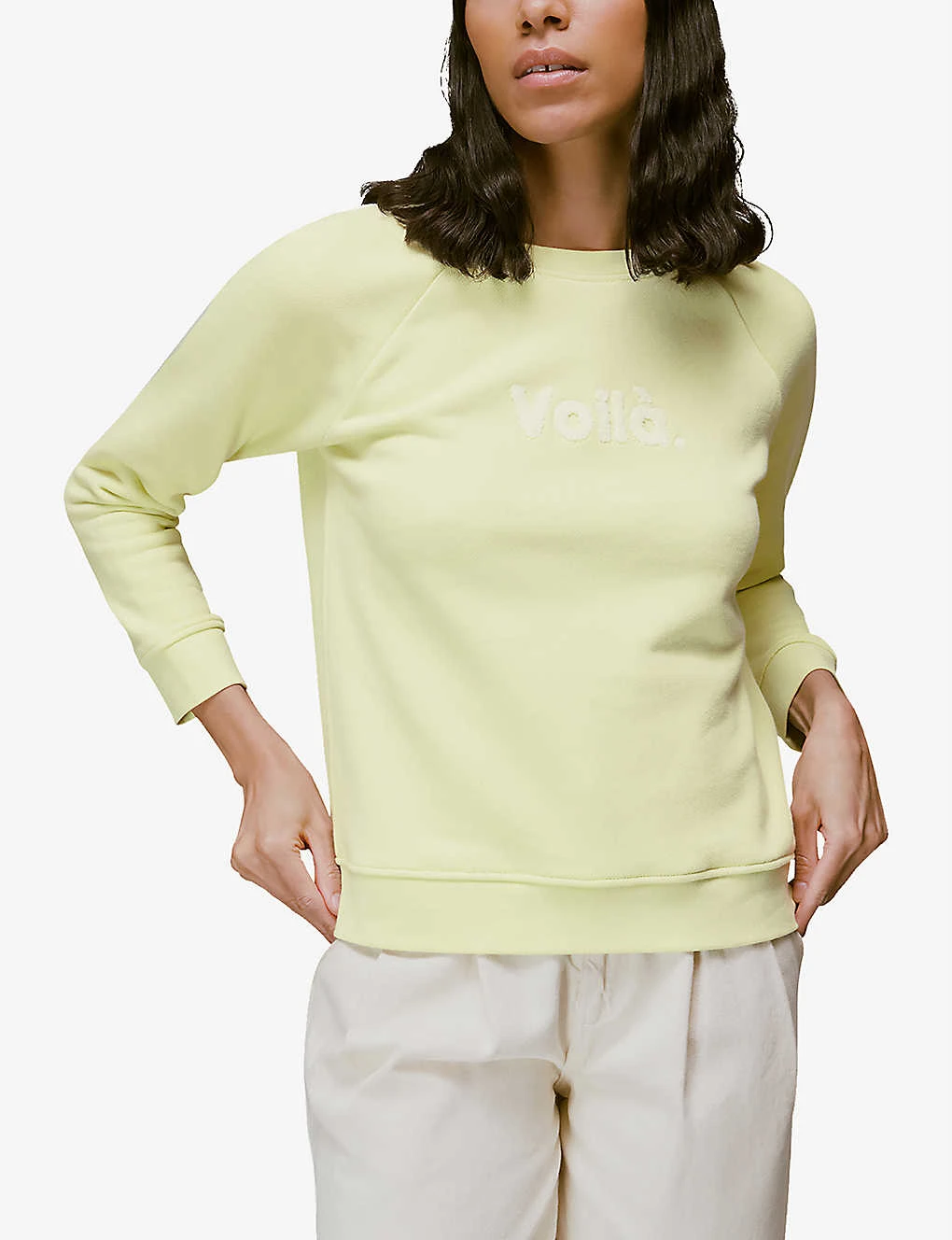 Whistles Voila-embroidered Cotton Sweatshirt - Image 3