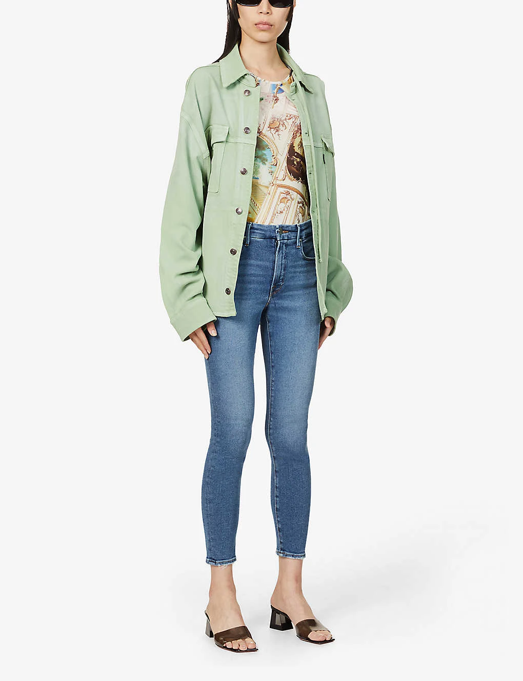 GOOD AMERICAN Good Legs Cropped Slim-leg Mid-rise Stretch-denim Jeans - Image 2