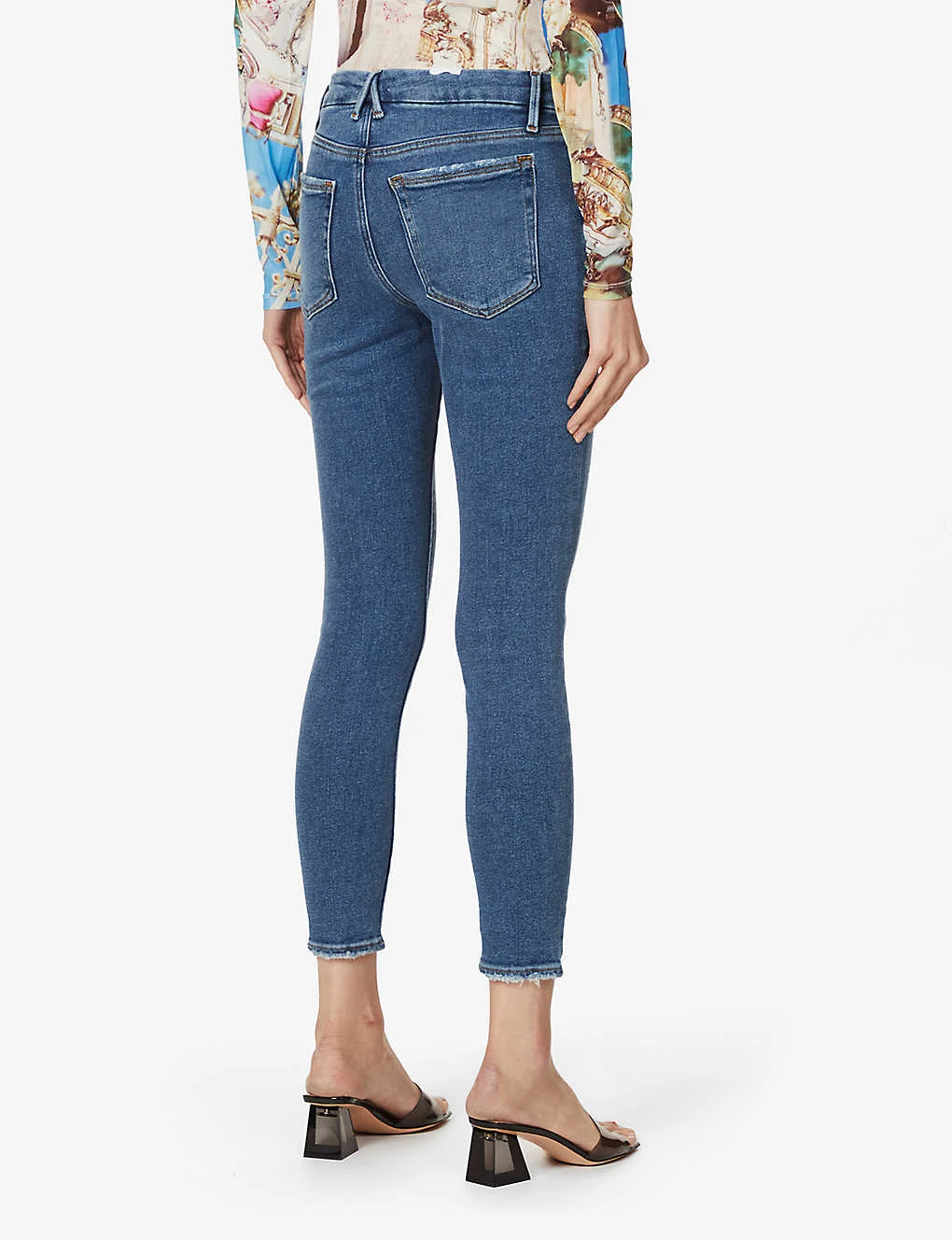 GOOD AMERICAN Good Legs Cropped Slim-leg Mid-rise Stretch-denim Jeans - Image 4