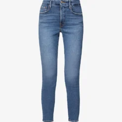 GOOD AMERICAN Good Legs Cropped Slim-leg Mid-rise Stretch-denim Jeans