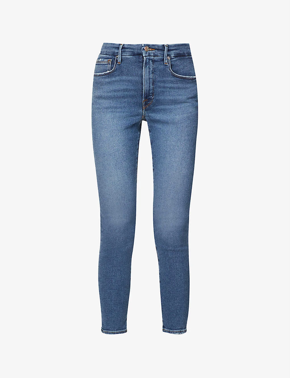 GOOD AMERICAN Good Legs Cropped Slim-leg Mid-rise Stretch-denim Jeans