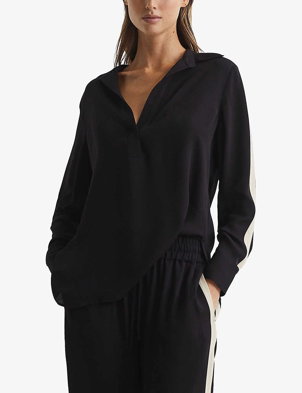 Reiss Millie Side-stripe Woven Shirt - Image 3