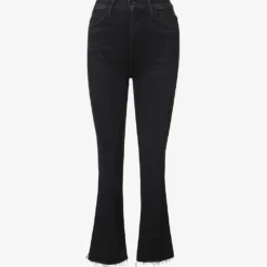 MOTHER Hustler Ankle Fray Flared High-rise Stretch-denim Jeans
