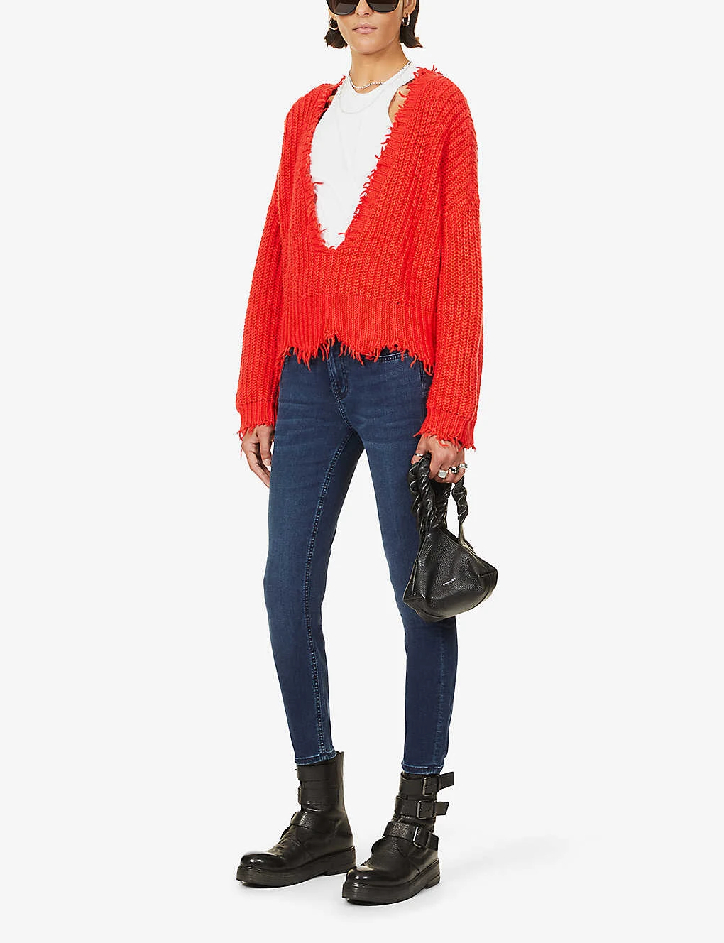 7 For All Mankind The Ankle Skinny Slim-fit High-rise Stretch-denim Jeans - Image 2