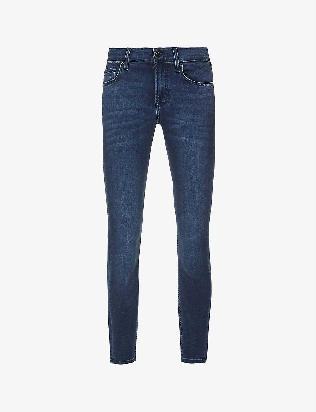 7 For All Mankind The Ankle Skinny Slim-fit High-rise Stretch-denim Jeans