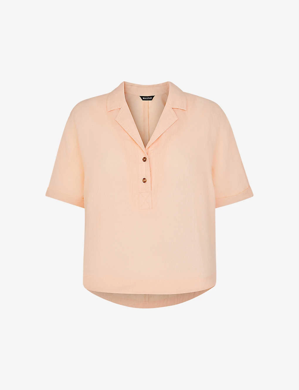 Whistles Sadie Polo Linen-blend Top