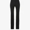 Alexander McQueen Pressed-crease Darted-back Boot-cut High-rise Crepe Trousers