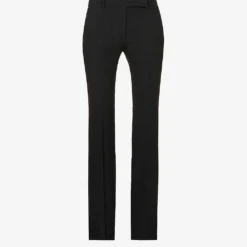 Alexander McQueen Pressed-crease Darted-back Boot-cut High-rise Crepe Trousers