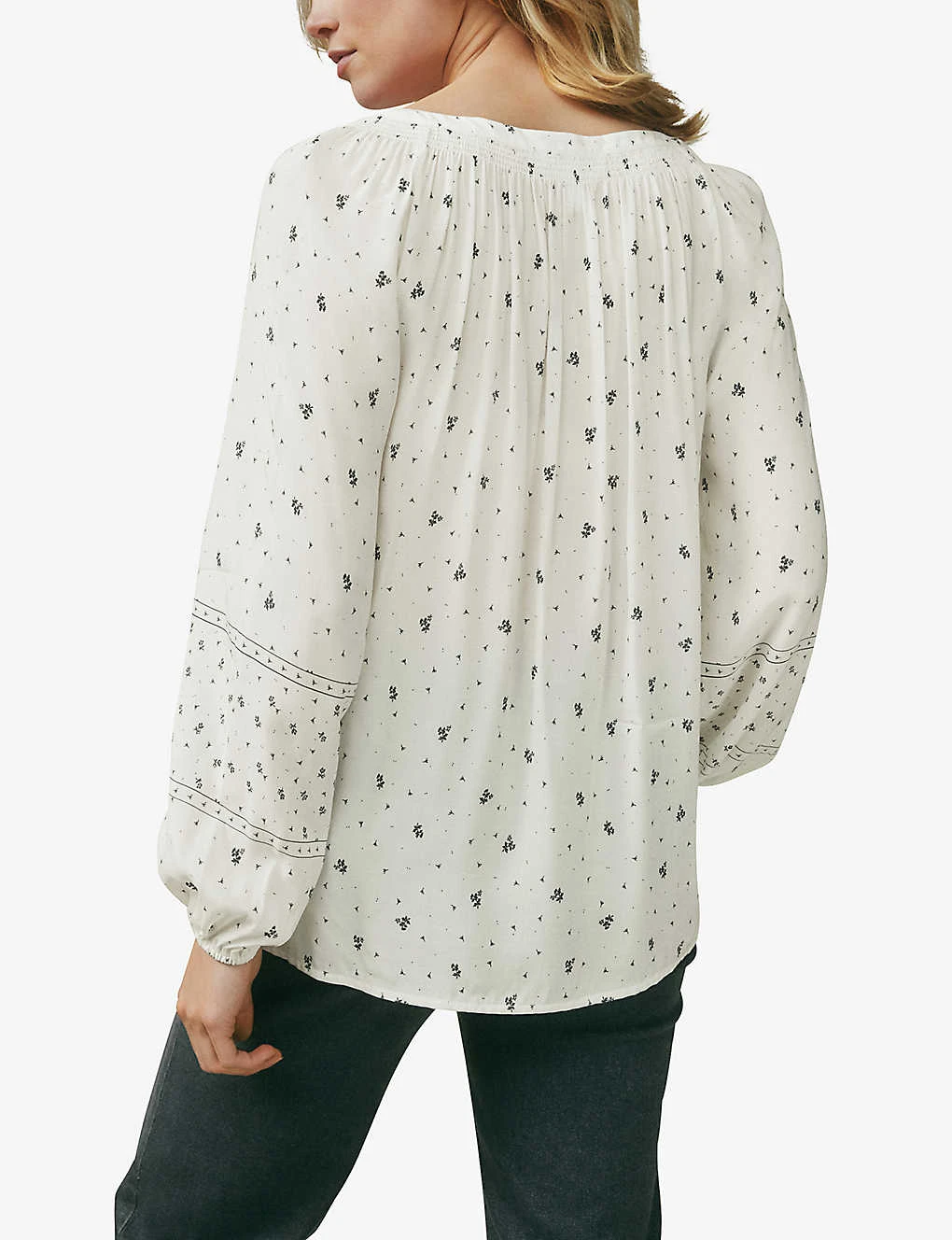 Floral-print Smocked Woven Blouse - Image 4