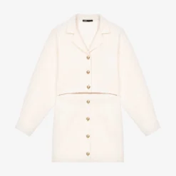 Maje Raquema Cropped Buttoned Tweed Jacket