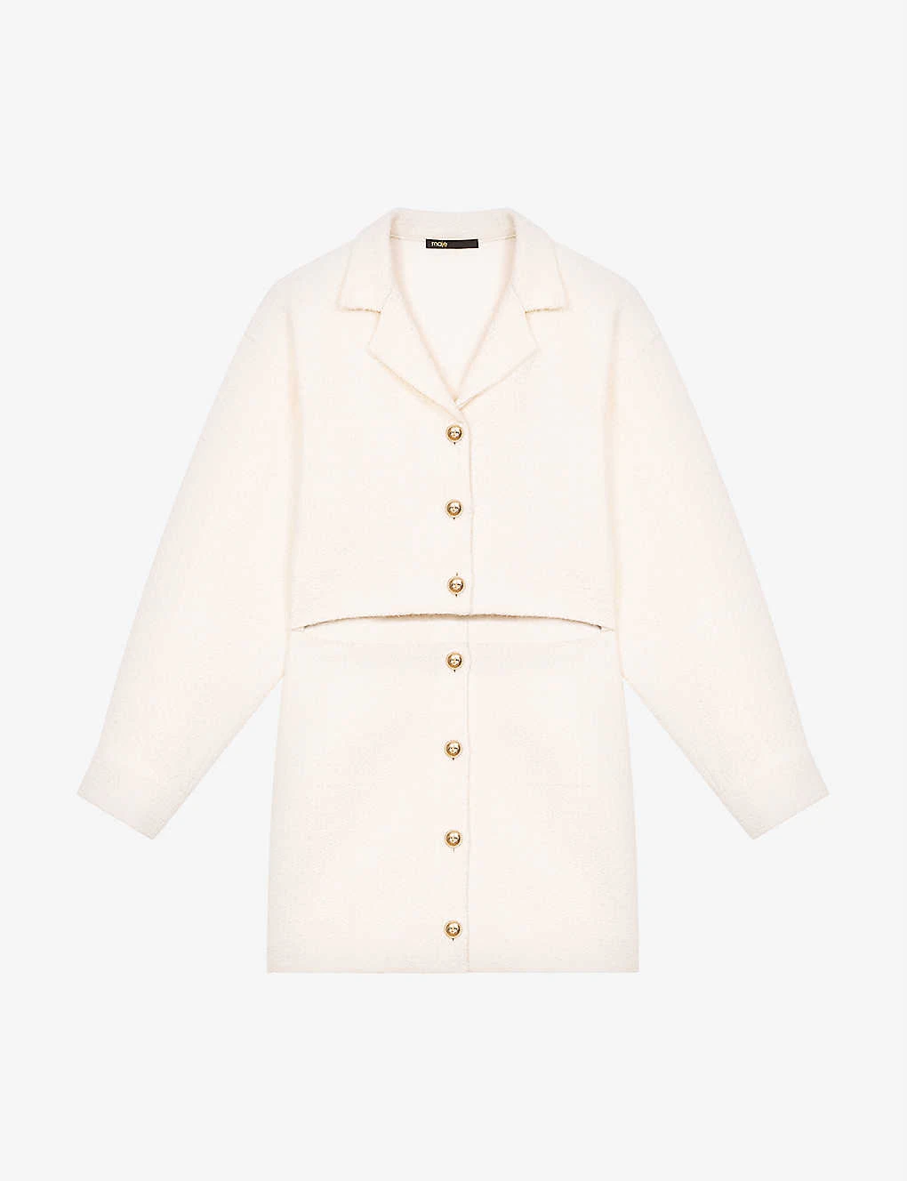 Maje Raquema Cropped Buttoned Tweed Jacket