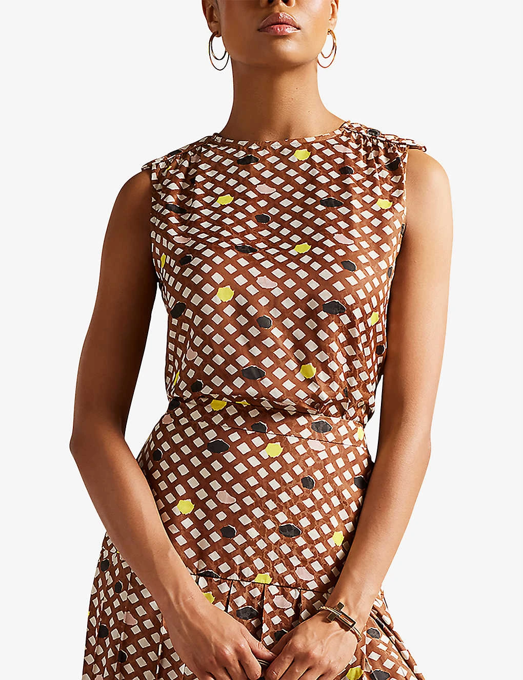 Ted Baker Tiymon Geometric-print Woven Top - Image 3