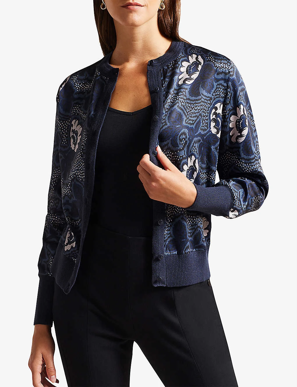 Ted Baker Ryviad Graphic Print Woven Cardigan - Image 3