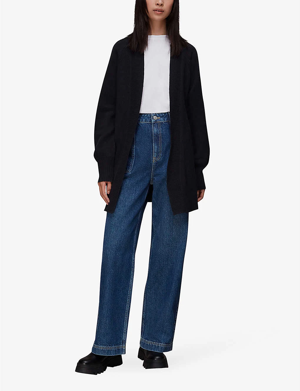 Whistles Belted Wrap Wool Cardigan - Image 2