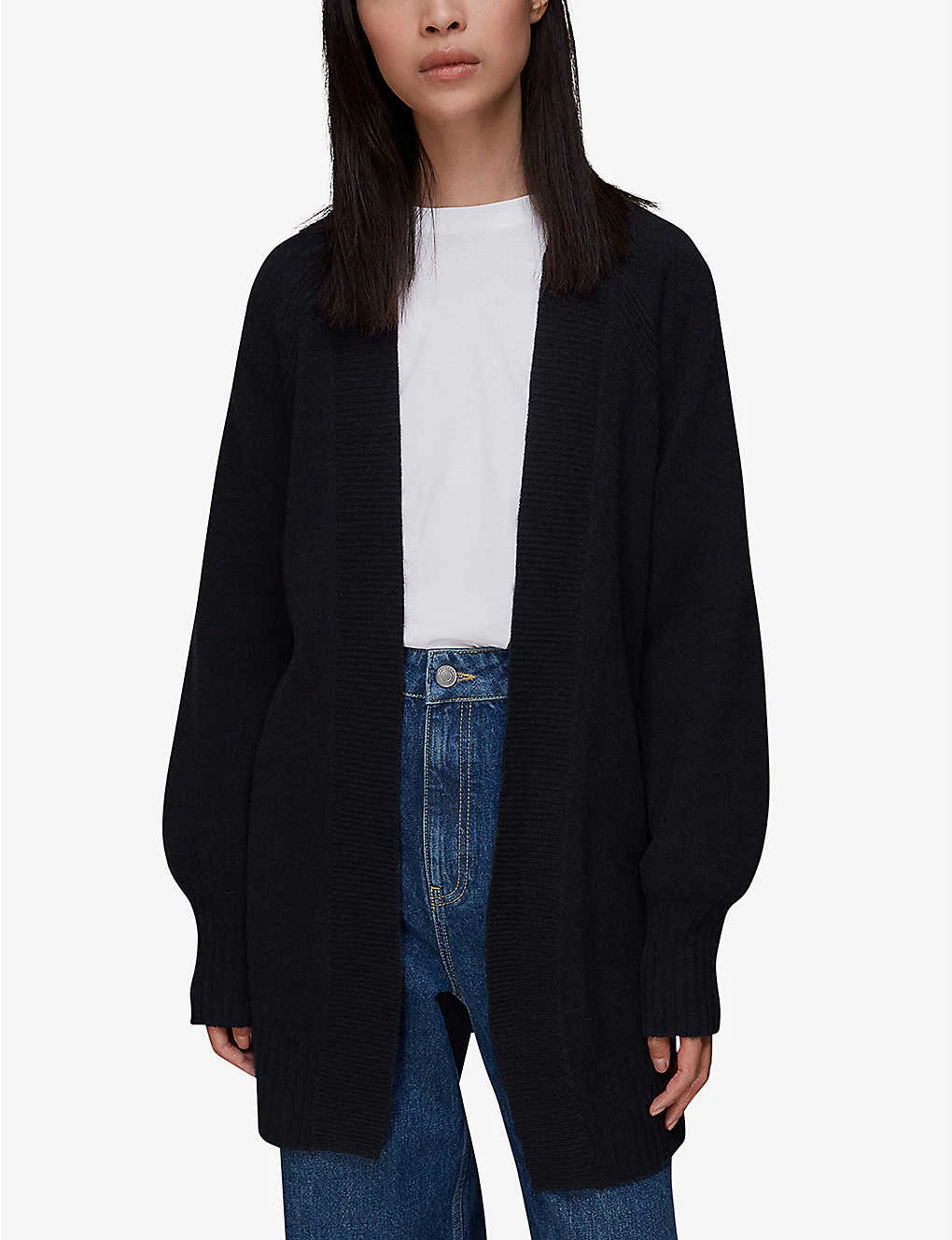 Whistles Belted Wrap Wool Cardigan - Image 3
