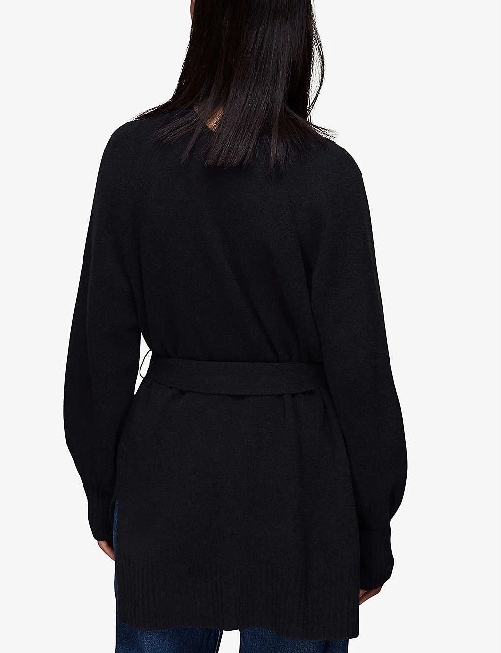 Whistles Belted Wrap Wool Cardigan - Image 4