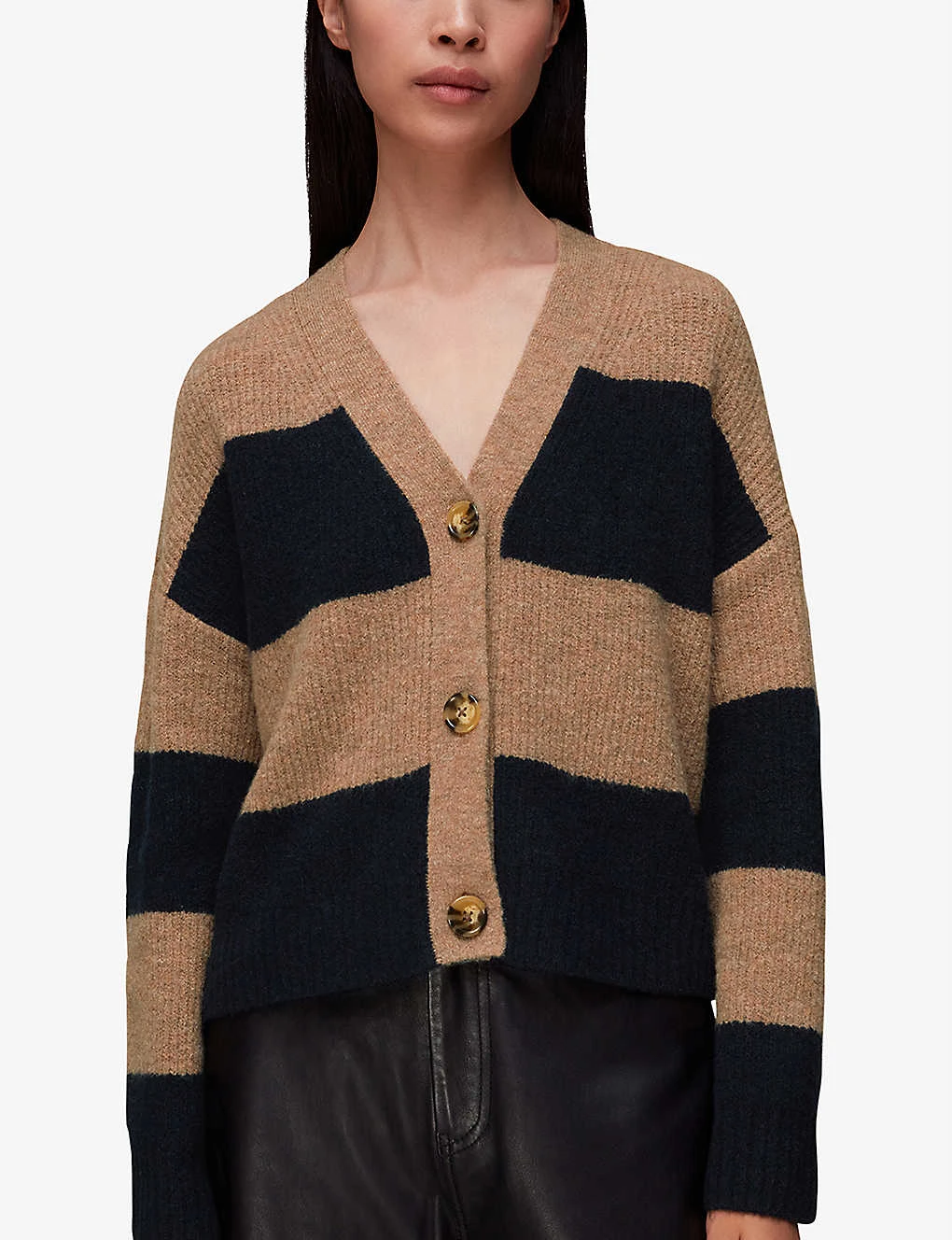 Whistles Stripe-print Stretch-knit Jumper - Image 2